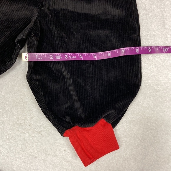 Vintage nwt black corduroy bubble pants 12/18m embroidered red flowers - Picture 7 of 8